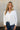 Rowyn White Button-Up Knit Cardigan- close up front view