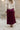 Ana Burgundy Satin Midi Skirt- back view