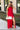 Nyla Gold Chain Halter & Red Satin Dress- front full view