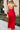 Nyla Gold Chain Halter & Red Satin Dress- close up back view