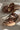 Corkys Bad Habit Brown & Gold Stud Wedge Sandal- flat lay close up view