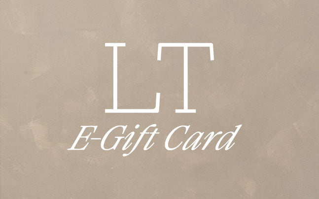 tan  $100 E-gift card with white LT logo