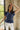 Bellamy Navy Peplum Ruffle Sleeveless Top- front view