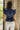 Bellamy Navy Peplum Ruffle Sleeveless Top- close up back view