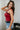 Cara Red & Black Striped Halter Tank Top - side view