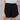 Front view of model wearing the Everleigh Black Knit Shorts which features black knit fabric, black shorts lining and elastic waistband with drawstring ties.