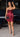 Stevie Metallic Red Twist Mini Dress - Front View