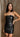 Melody black faux leather mini dress - front view
