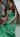 Selah Green Smocked Midi Dress- front view