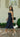 Lilia Navy Polka Dot Scarf Midi Dress