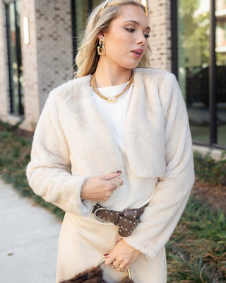 Eliana Tan Faux Fur Cardigan