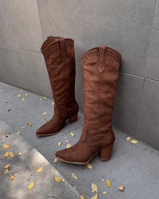 bilini finley brown suede tall boot