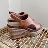 Corkys Freddie Cognac Smooth Wedge Sandal- right side view