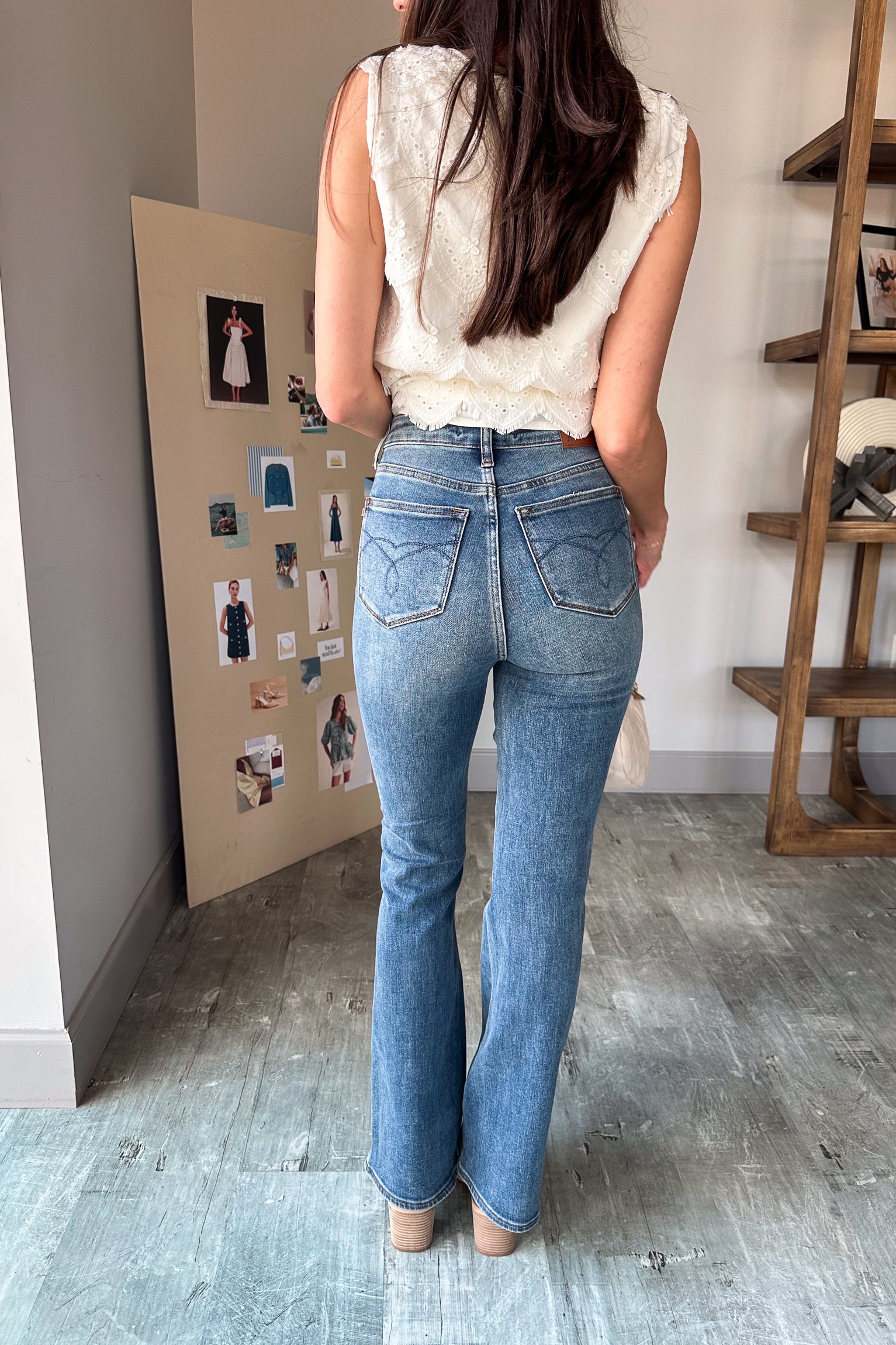 JUDY BLUE: Andrea Medium Wash Bootcut Jeans- back view