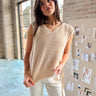 Trisha Natural Knit Hoodie Tank- front view