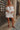 Aurora White & Brown Gauze Shorts- full body view