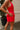 Elani Red Pleated Shorts - close up side view