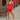 Elani Red Pleated Shorts - full body front view