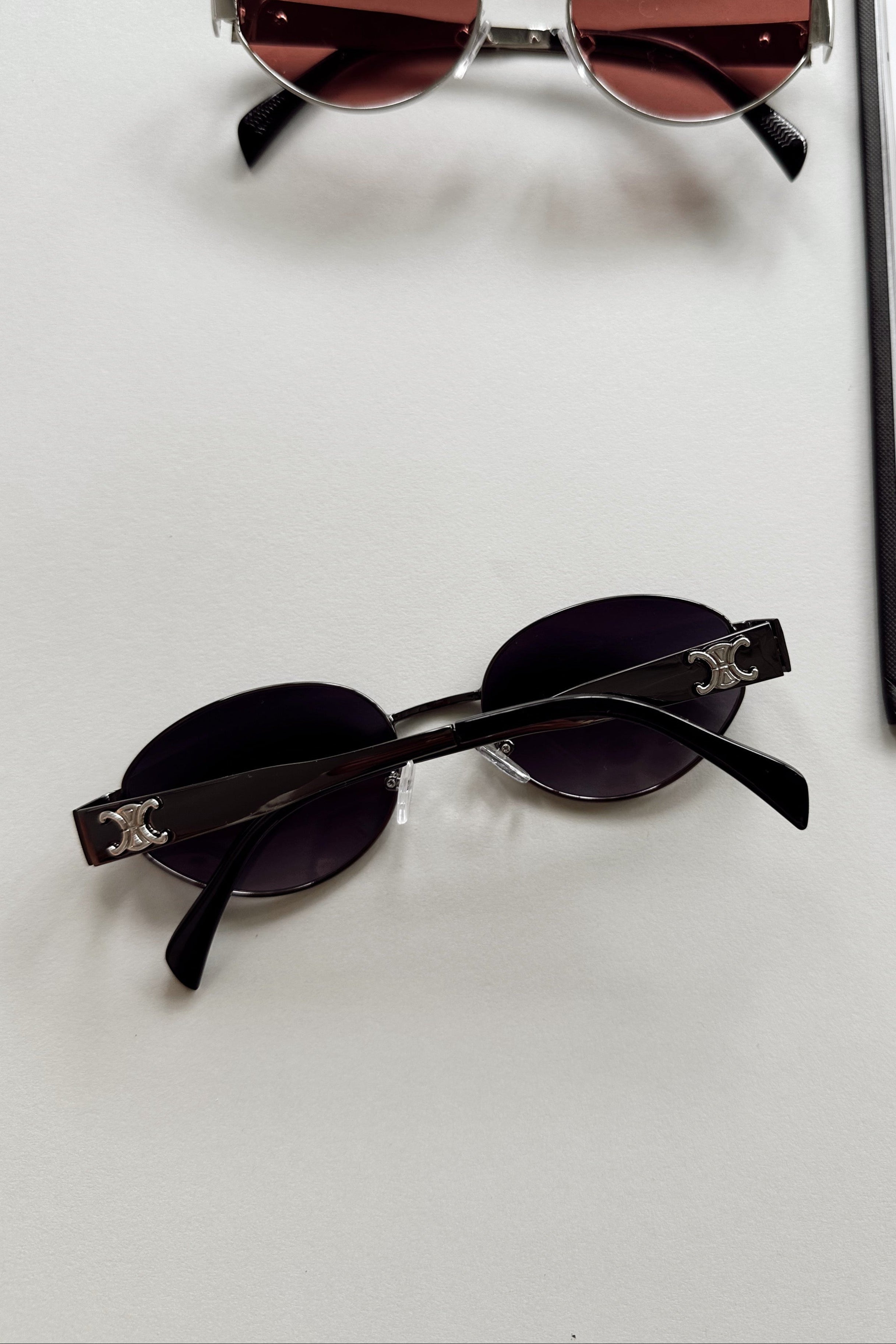 Clarissa Sunglasses in Black - flat lay - front view