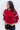 Margot Color Block Ruffle Sweater- red- frontal side view