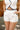 Brea Ivory & Navy Trim Shorts - clsoe front view