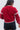 Margot Color Block Ruffle Sweater- red- back view