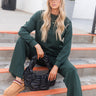 Isla Hunter Green Lounge Pants- full body view