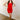 Amara Red Scalloped Mini Dress - full body front view of model