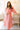 Everly Coral Red & Ivory Linen Stripe Belt Dress- full body view