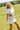 Della White & Beige Floral Key Hole Mini Dress- frontal side full body view