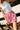 Alayah Red & White Stripe Linen Skort- close up front view