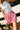 Alayah Red & White Stripe Linen Skort- close up front view