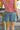 Evie Denim Tiered Flare Shorts- back view