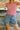 Evie Denim Tiered Flare Shorts- front view