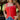 Alyssa Red & White Split Hem Tank- front view