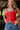 Alyssa Red & White Split Hem Tank- front view