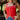 Alyssa Red & White Split Hem Tank- front view