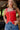 Alyssa Red & White Split Hem Tank- front view
