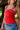Alyssa Red & White Split Hem Tank- side view