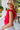 Helen Red Smocked Ruffle Bow Top- close up side view