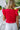 Helen Red Smocked Ruffle Bow Top- close up back view