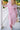 Colette Pink Multi Stripe Midi Dress- close up front view