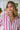 Colette Pink Multi Stripe Midi Dress- top close up view