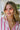 Serena Sunglasses in Gold & Pink - front view on model