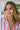 Serena Sunglasses in Gold & Pink - front view on model