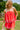 Kate Red & White Linen Sleeveless Romper- close up front view