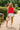 Cassidy Red Bubble Sleeveless Tank- full body view