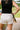 Jordan Beige & Black Linen Stripe Shorts- back view