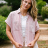 Faye Mauve Pink Button-Up Top- top view