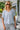 Mara Chambray Blue Short Sleeve Top- front view